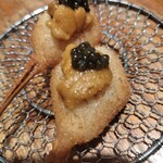 串揚げキッチン だん - ほたて生ウニキャビアあのせ