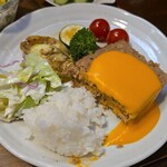 キッチン ブルー グローブ - ワンプレートにして