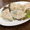 三日月食堂 - セロリ水餃子。セロリの爽快感が合う逸品。