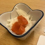 石松 - お通し、明太子と山芋