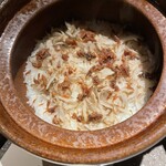 SOWER - “ゴボウとへしこのご飯”。特にこの米が凄い！“いのちの壱”、コシヒカリの突然変異品種で1.5倍の大粒とか。なるほど米の風味味わいも1.5倍以上！美味い！そして凄い食べ応えです。