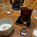 cafe zuccu - じゃがいも冷製スープ&アイスコーヒー♪