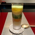 野嵯和 - とうもろこし　雲丹　出汁のジュレ　ブロッコリー