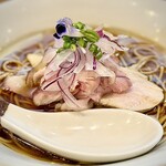 つくばらーめん 鬼者語 - 鶏と水(醤油)窯焼き肉