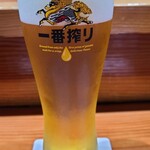 鮨匠 のむら - お酒②麒麟一番搾り(生ビール、麒麟麦酒)