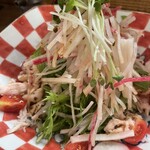 本格焼鳥大名へて - 蒸し鶏サラダ