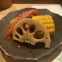 鳳 - 野菜のおひたし(お通し)