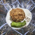 旅館山翠 - 揚げ物　　ジャガイモの鹿の子揚げミントソース