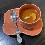 旅館山翠 - 蒸し物       海老とチーズの洋風茶わん蒸し