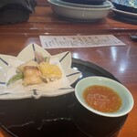 銀座ろくさん亭 - 天ぷら　太刀魚　大根ピリ辛だれ