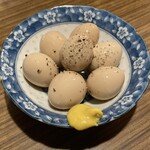 二代目鳥七 - おつまみ味玉うずら（250円）税込【令和6年08月02日撮影】