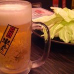 薄利多賣半兵ヱ 岡山本町店 - 生ビールとキャベツ