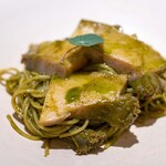 レストラン オオツ - 2024.8 黒鮑の冷製カッペリーニ（パスタソースは裏漉した肝と蛤出汁）