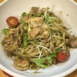 츄우카 소바 엔쟈쿠 - 限定 大葉のジェノベーゼ まぜ Soba　９００円　(2024/08)