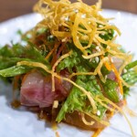 中華ダイニング 一途一心 - 2024.8 当日〆シマアジの中華風お刺身サラダ