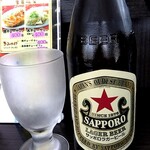 中華麺房 東龍 - 先着☆は「サッポロラガービール中瓶」❗グラスがお洒落♥になって着瓶＼(^o^)／