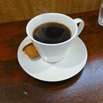 キッチン ブルー グローブ - ホットコーヒーのアップ