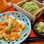 民芸茶房 - さくらそばセット 大盛り 1,450円