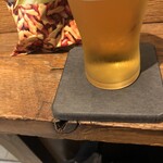 麹町いづみや しろ - あがりビール、あげ塩いかあられ