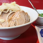 ラーメン二郎 - 汁なし半分＋青ネギうずら