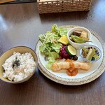 バルバルキッチンアメリ - 週替りランチ：厚揚げ牛すじ煮込み＆蒸し春巻(¥800)