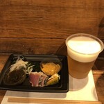 麹町いづみや しろ - 生ビール 、[おつまみ：5品]