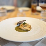 THE HIRAMATSU HOTELS&RESORTS - 黒鮑と雲丹の冷製リゾット　王様椎茸のコンフィ 肝とヴァンジョーヌソース