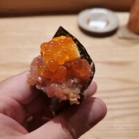 田町鮨 惠万 - 恵万巻き
                      ～ マグロ、イクラ、雲丹、玉子、沢庵、大葉、ネギ等を使用した千葉県山武市「めだか寿司」直伝の手巻き
