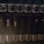 遊食処彩花 - 焼酎が並んでいます