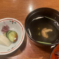 吉寅 - 肝吸いと香物