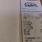 窯右衛門 - レシート。