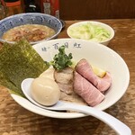 百日紅 - 特製煮干し辛つけ麺（麺半）＋キャベツ