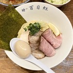 百日紅 - 特製煮干し辛つけ麺（麺半）＋キャベツ