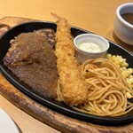 ステーキ宮 - 自家製ハンバーグ120g＆海老フライ