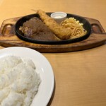 ステーキ宮 - 自家製ハンバーグ120g＆海老フライ