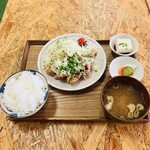 なんぶの湯 おんせんカフェ - うま塩ねぎチキン定食