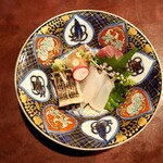 りょうりや 御旅屋 - お造り　鱸　太刀魚　蛸　鰹