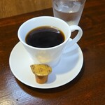 キッチン ブルー グローブ - ホットコーヒーのアップ