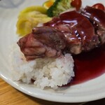 キッチン ブルー グローブ - ご飯の上へ