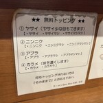 ラーメン BooBoo太郎。 - 無料トッピング