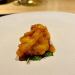 眞善美 - 鱧の炒め　中華出汁　豆板醤　豆苗　