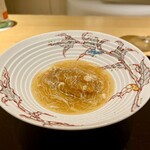 眞善美 - 鱶鰭　毛蟹のソース　金華ハムのリゾット　