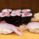 光寿司 - 2024.8 天然真鯛の握りとネギトロ巻き