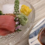 天麩羅 おばた - お刺身(鮪・烏賊)