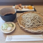 江戸そば マルノ - 北寄貝天もり(税込1,600円)+平日限定生粉打ち(税込150円)+大盛り(税込200円)