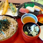 和風レストランまるまつ - 料理写真:すし天ざるランチ