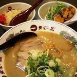 Tenka Ippin - ラーメン＋レディースセット（ミニチャーハン＋唐揚げ＋水菜）