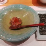 鮨 波やし - 中落ち、納豆、おくら、いか、いくら、沢庵の爆弾