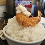 わ楽 - ミニエビフライ＋タルタル❤️オンザライス！