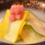 名古屋コーチン鶏おでん清水 - ズッキーニ明太子のせ